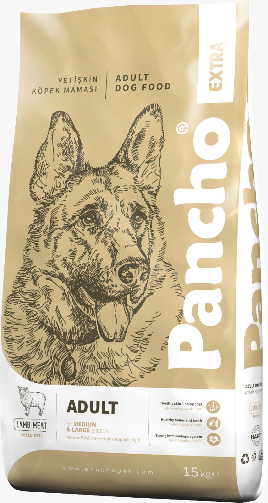 Pancho - Kuru Mama -  Extra -  Köpek - 15 kg - Kuzulu