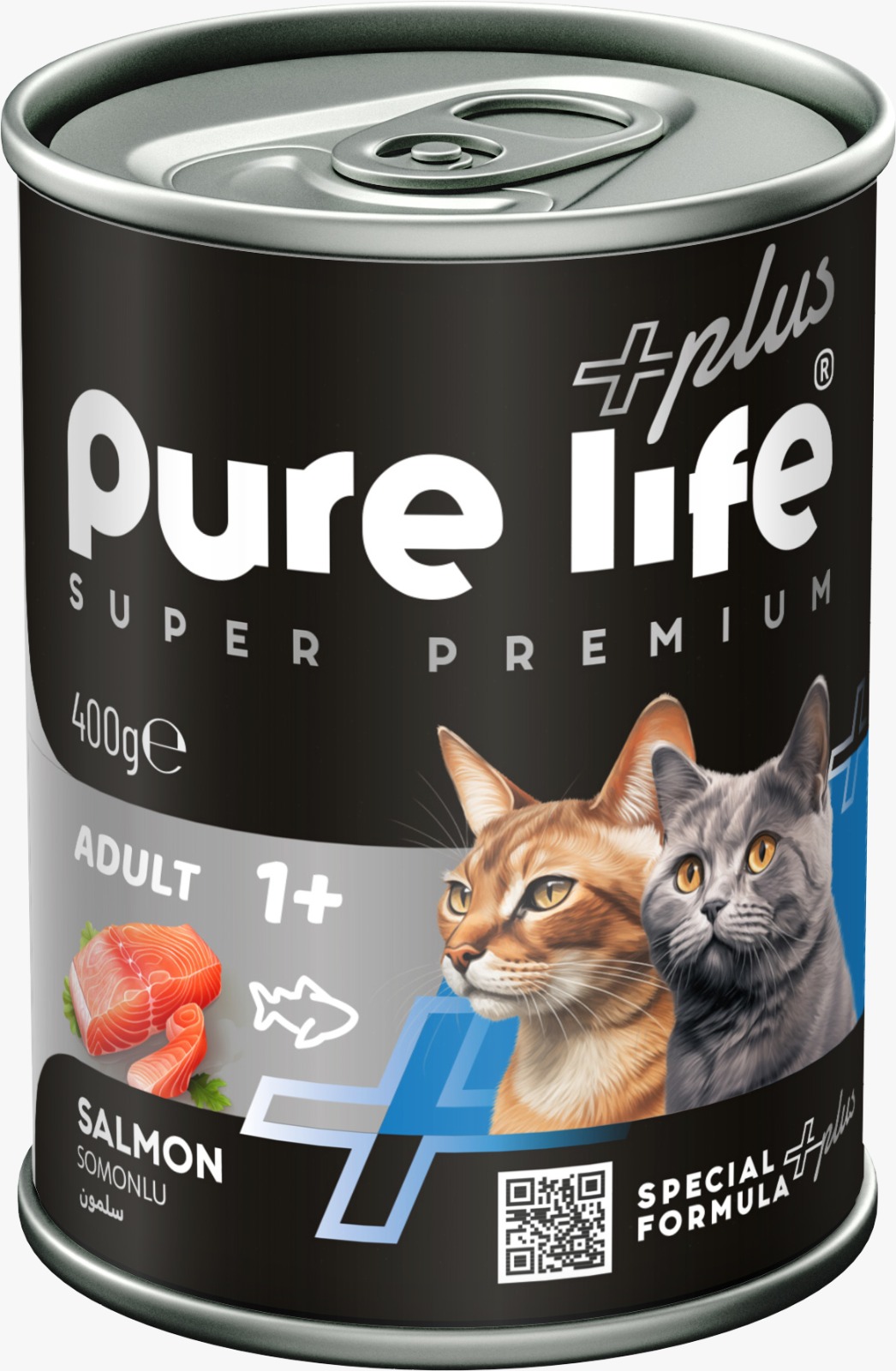 Pure Life Plus - Konserve - Kedi - 400 gr - Somonlu